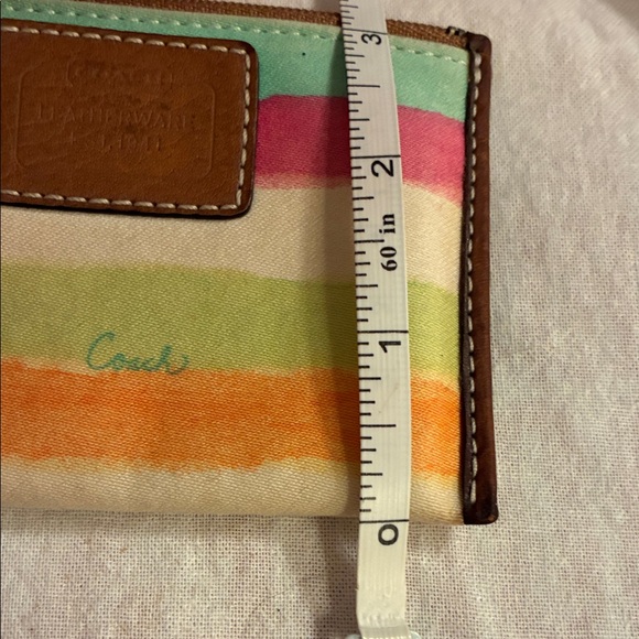 Coach Colorful Striped Keychain Wallet ID Card Holder Coin purse - Picture 12 of 12